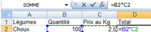 Creation de tableau sur Excel en cours chez PROXIANE