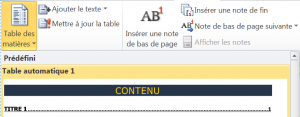 image de table automatique dans le logiciel word