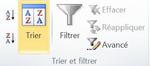 Menu excel pour la formation PROXIANE sur notre centre à Paris
