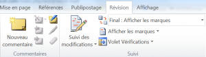 révision des affichages dans word microsoft