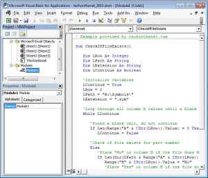 éditeur Visual basic VBA